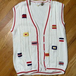 vintage white sweater vest
